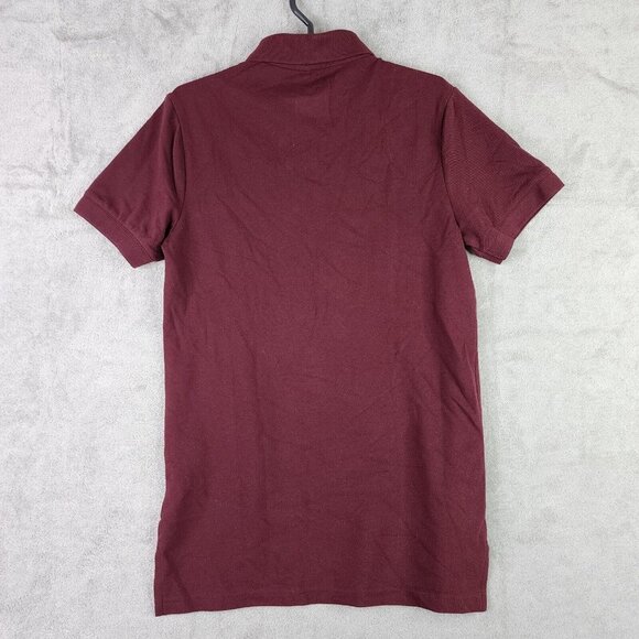 Mens Goodfellow Burgundy Standard Fit Polo Shirt Short Sleeve Polyester Blend S - Picture 3 of 6